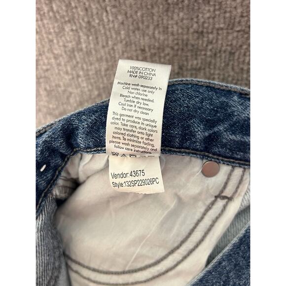 PacSun Vintage Loose Jeans Mens Size 31x29 Blue White Patchwork Straight Leg - Picture 5 of 12